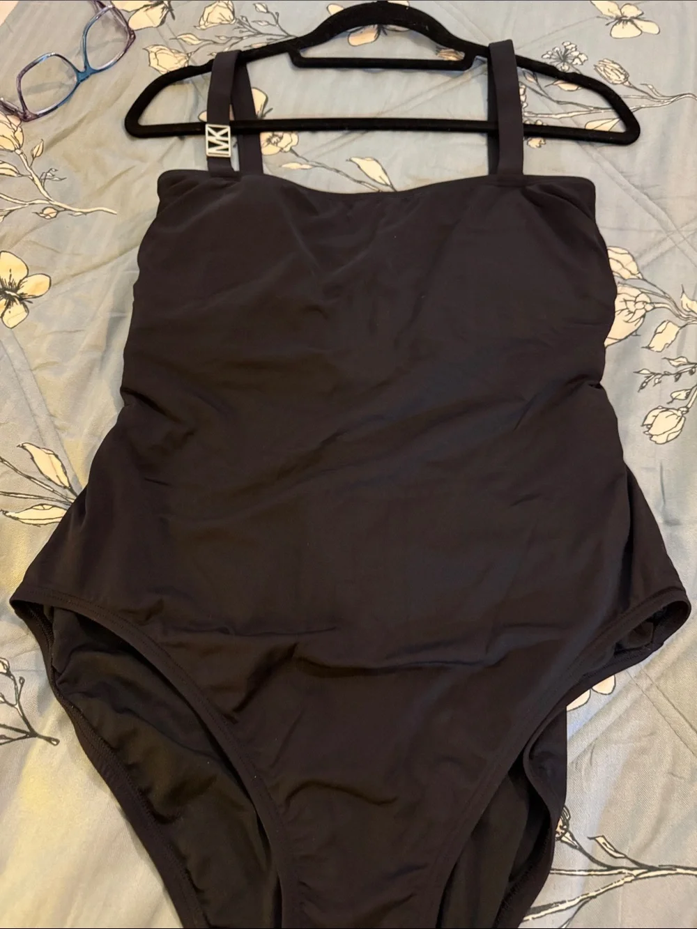 Michael Kors Black One-Piece Swimsuit with Gold Accent
